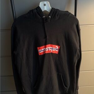 Supreme Black Hoodie with Red Logo